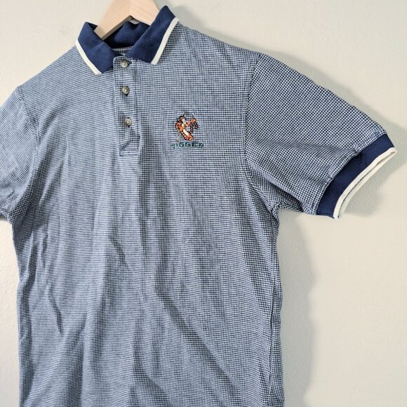 NWT Vintage‎ 1990s Disney Store Houndstooth Embroidered Tigger Golf Polo Blue S - Picture 9 of 11